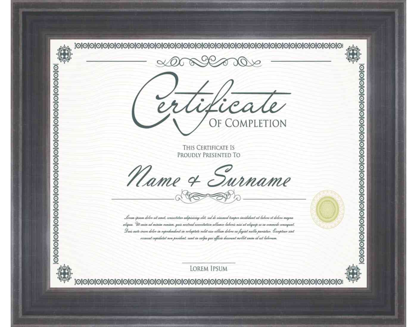 Pewter Frame for Certificates & Diplomas