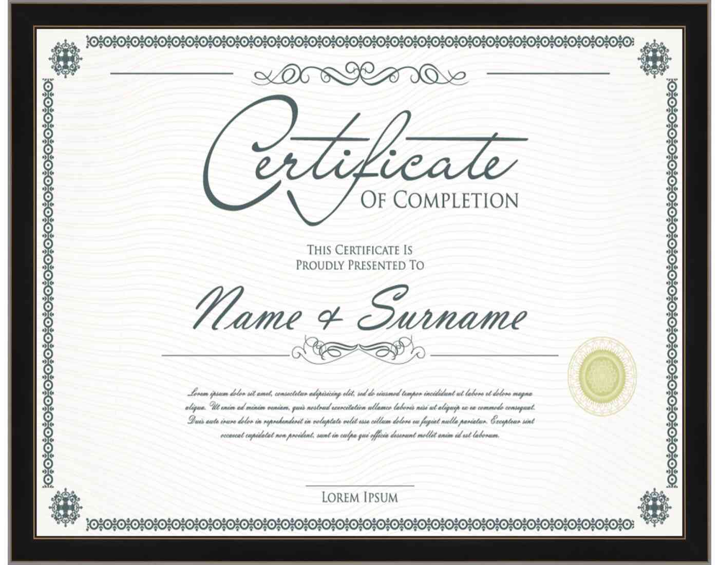 Black Frame for Certificates & Diplomas