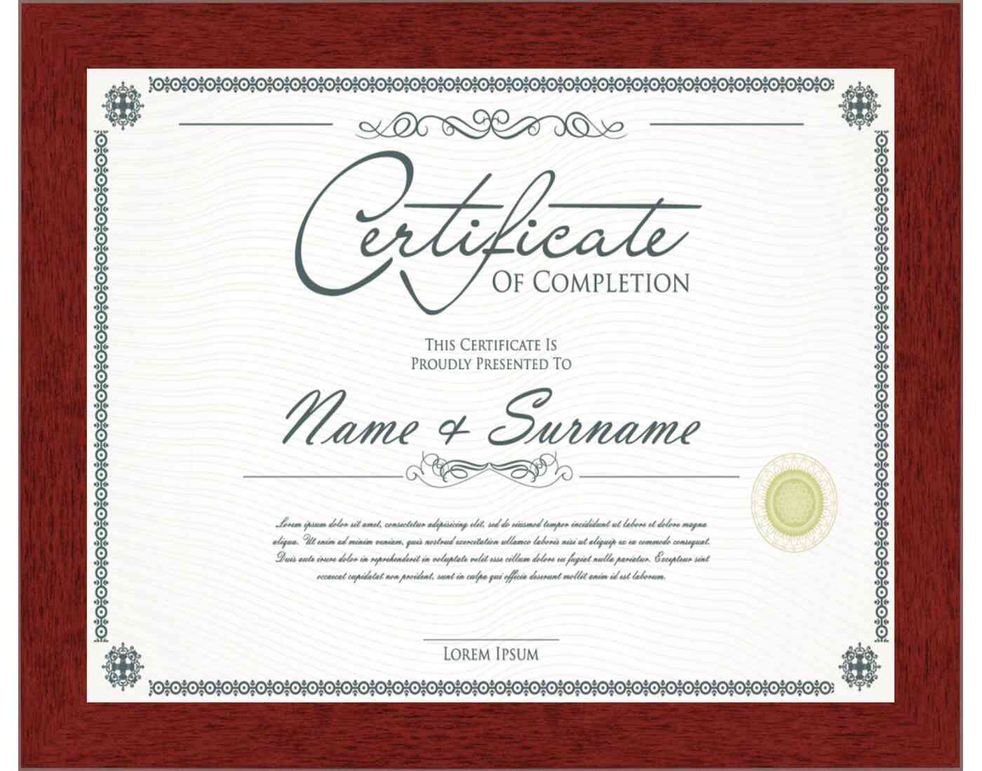 Cherry Frame for Certificates & Diplomas