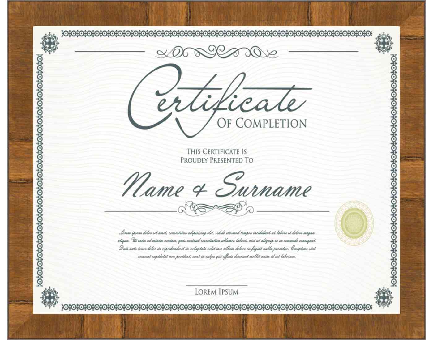 Honey Pecan Frame for Certificates & Diplomas