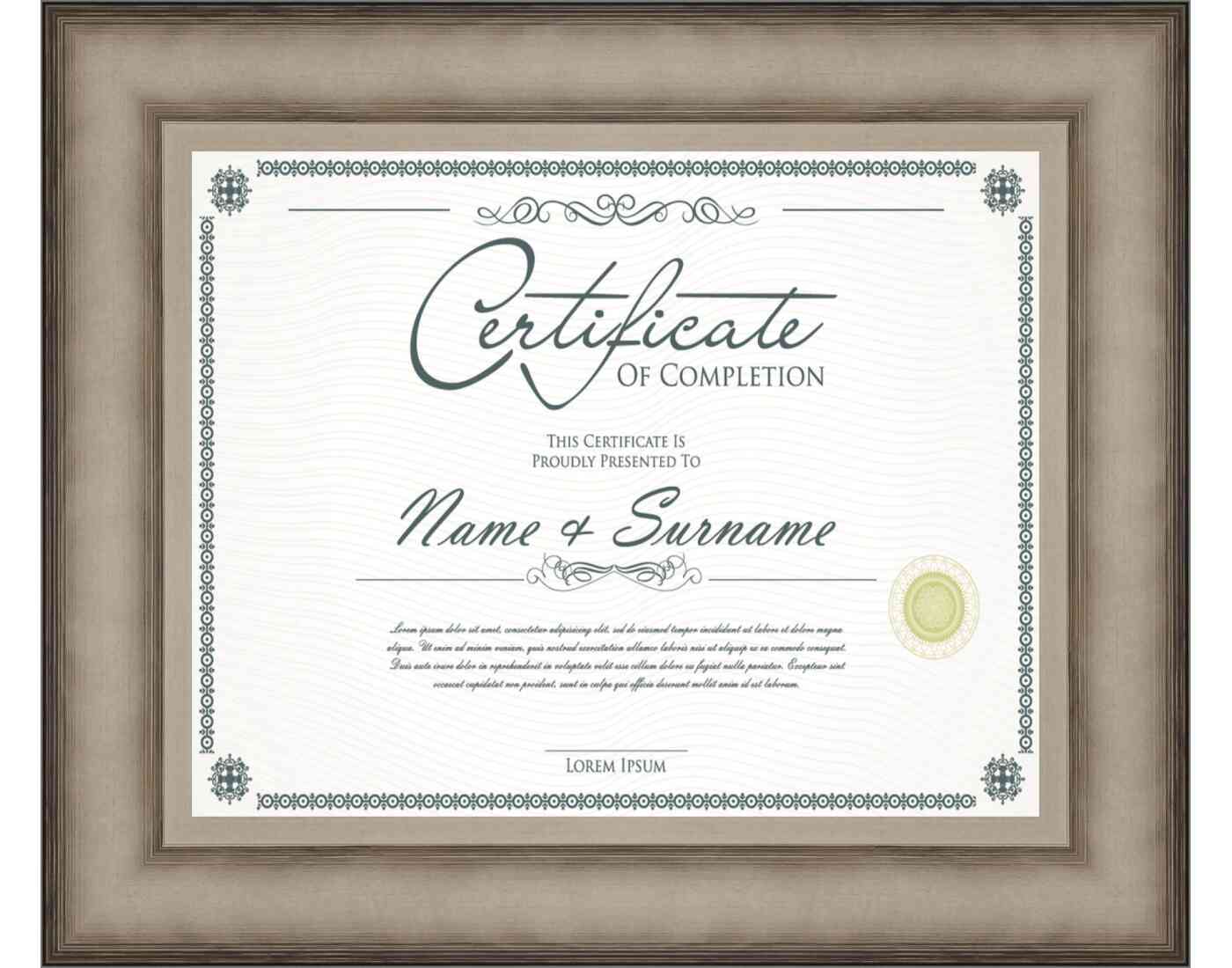 Antique Silver Frame for Certificates & Diplomas