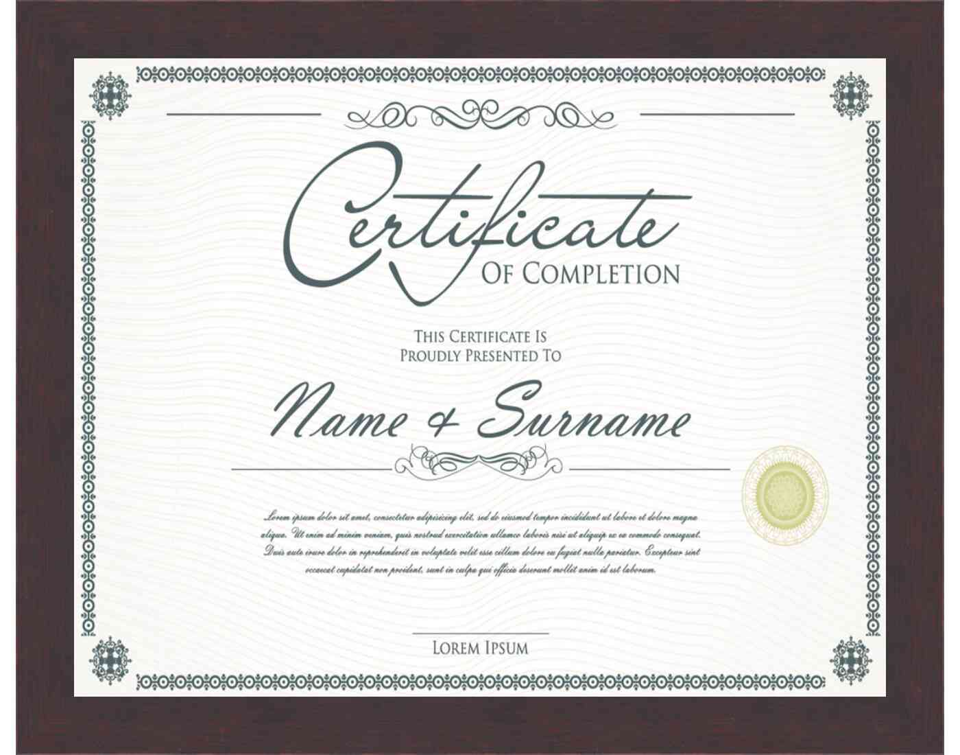 Walnut Frame for Certificates & Diplomas