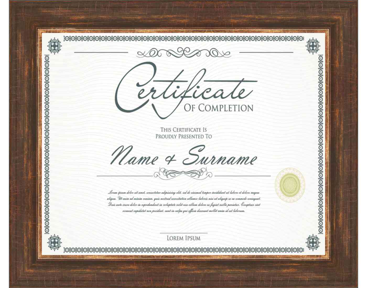 Gold Frame for Certificates & Diplomas