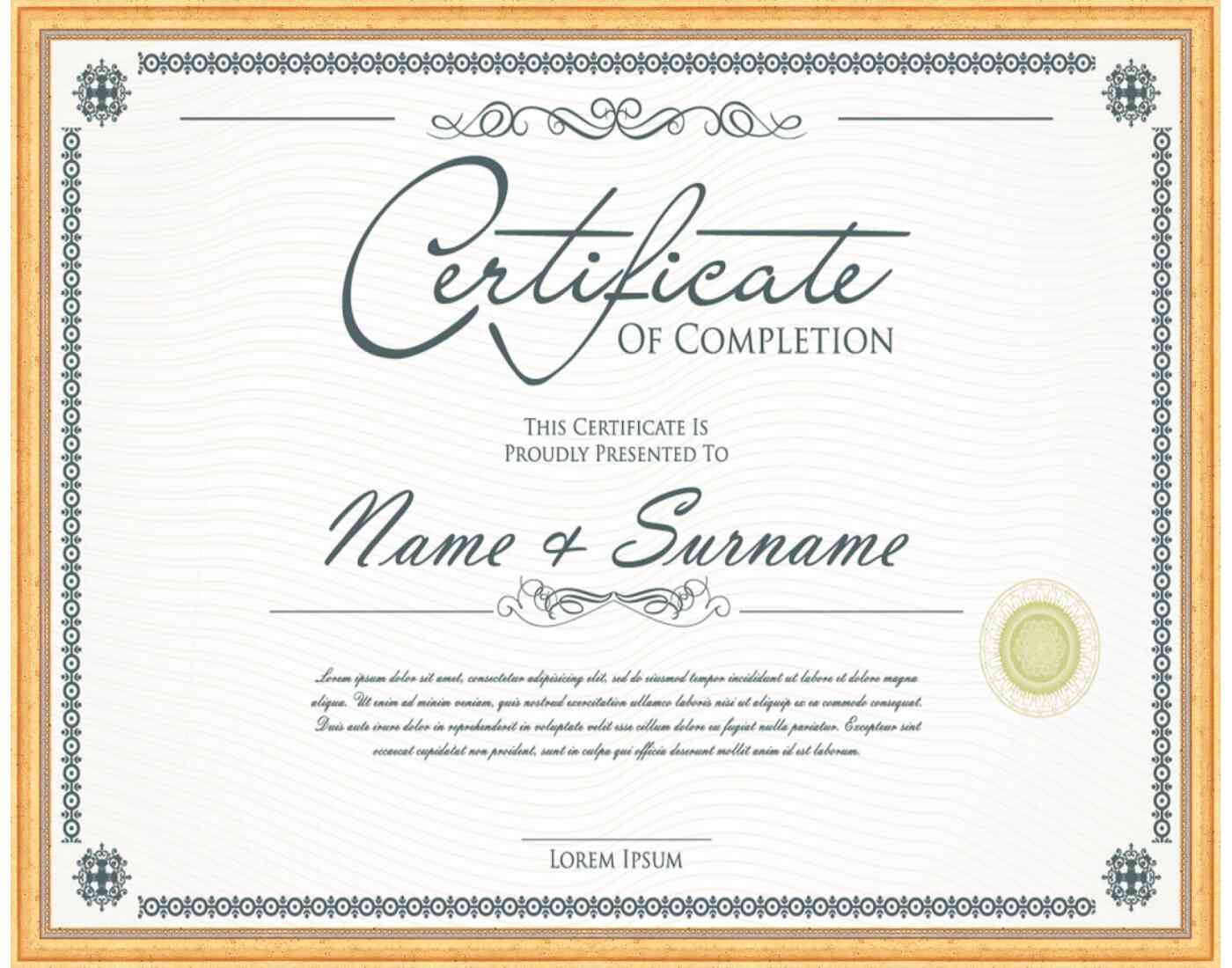 gold Frame for Certificates & Diplomas