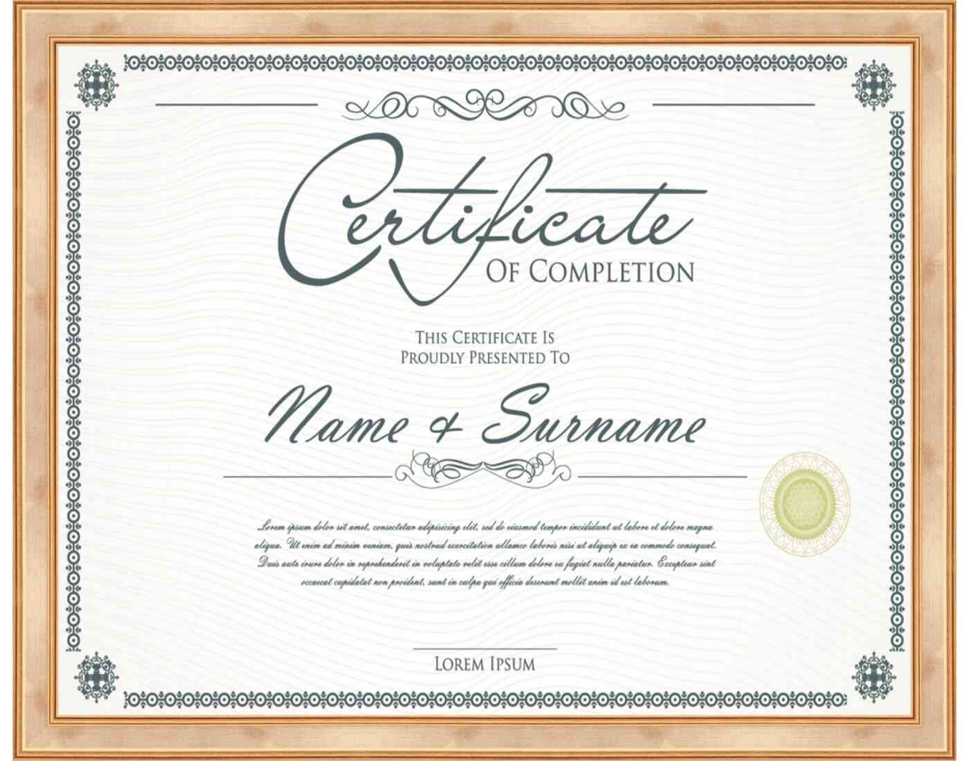 antique gold Frame for Certificates & Diplomas