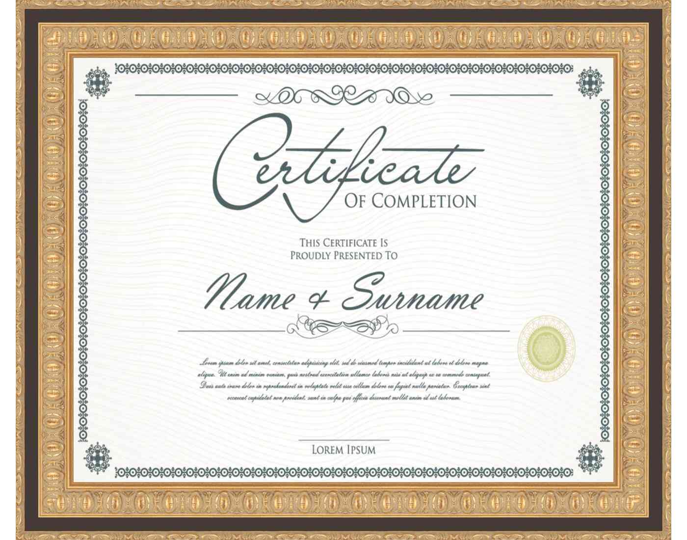 gold Frame for Certificates & Diplomas