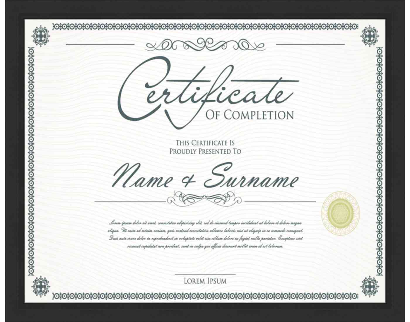 black Frame for Certificates & Diplomas
