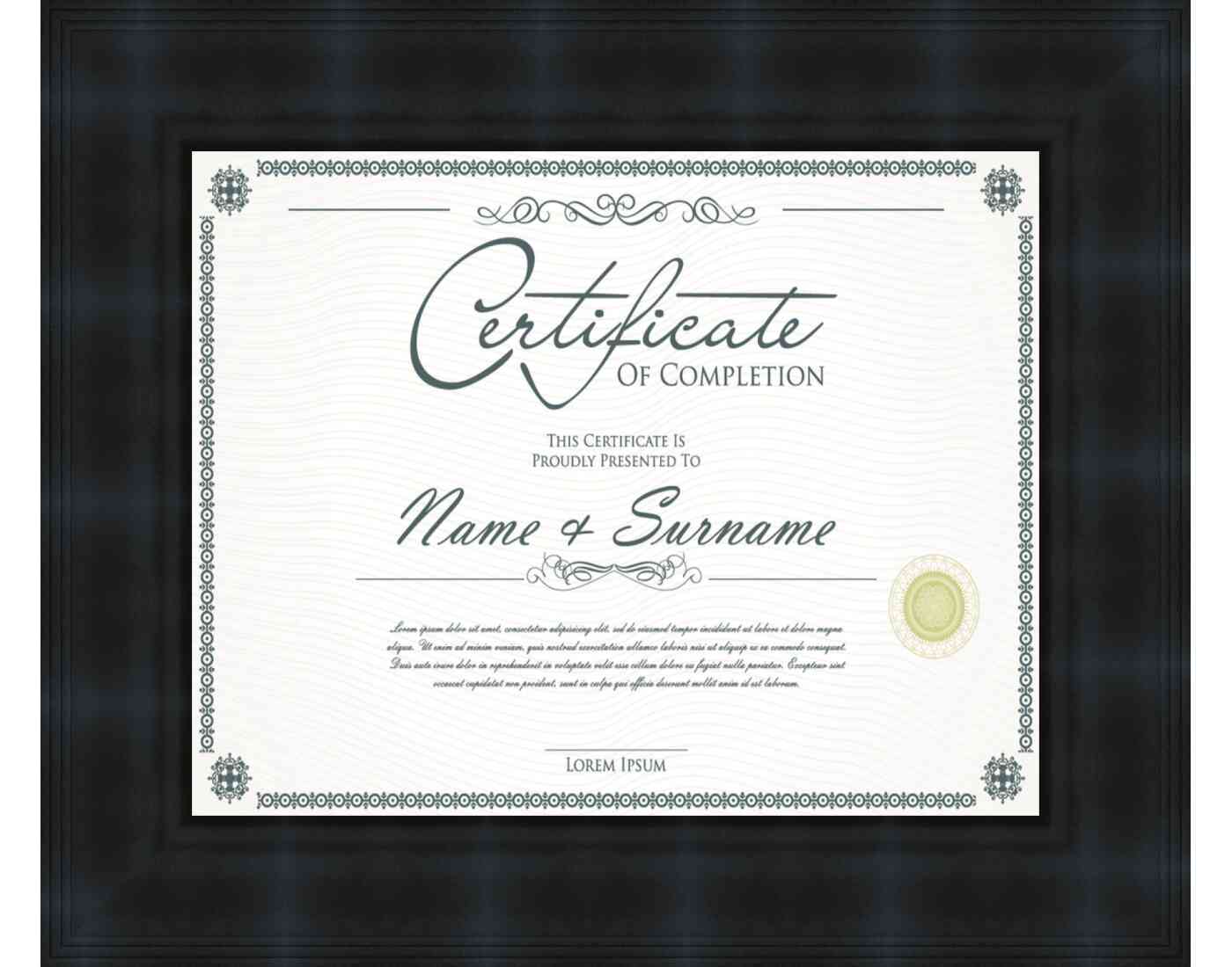 black Frame for Certificates & Diplomas