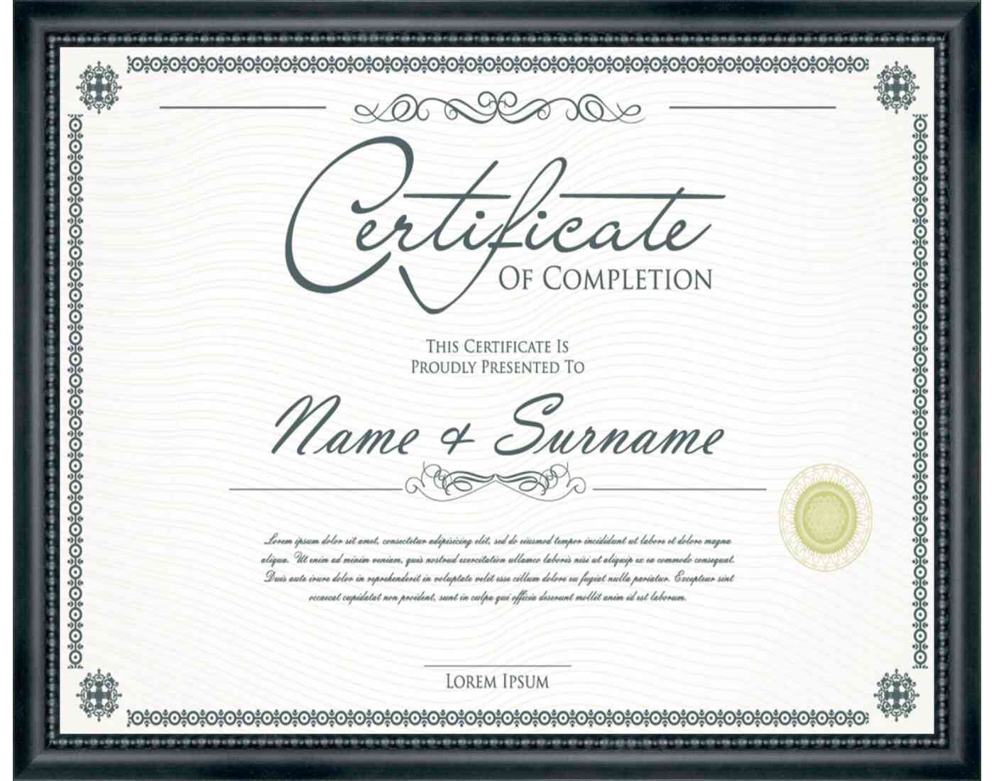 black Frame for Certificates & Diplomas