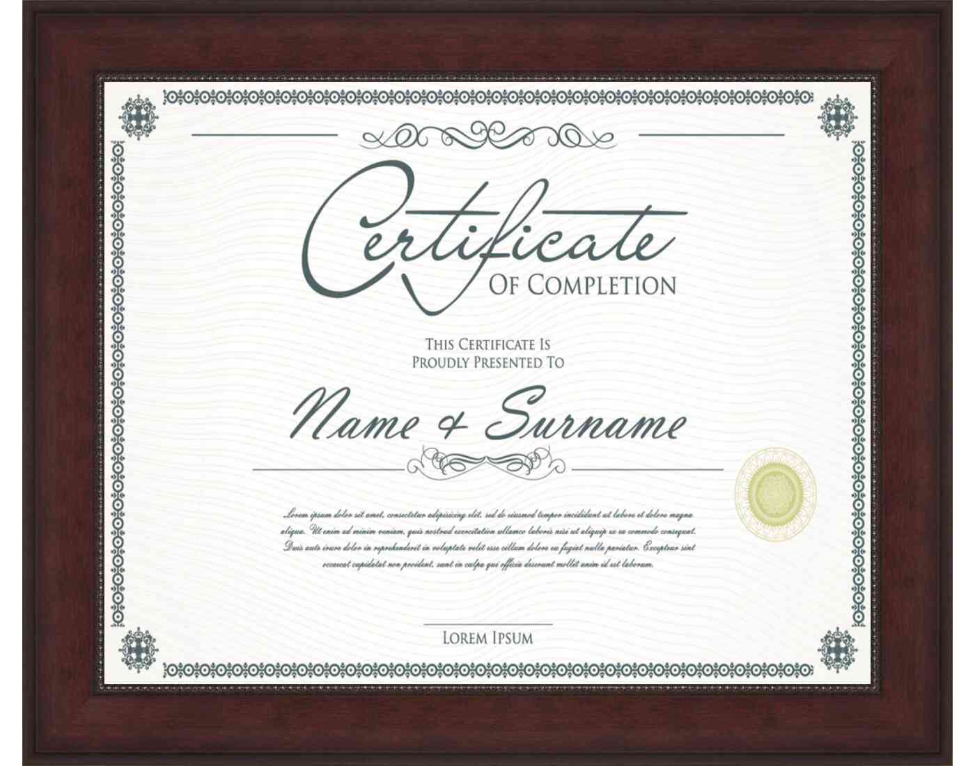 Mahogany Frame for Certificates & Diplomas