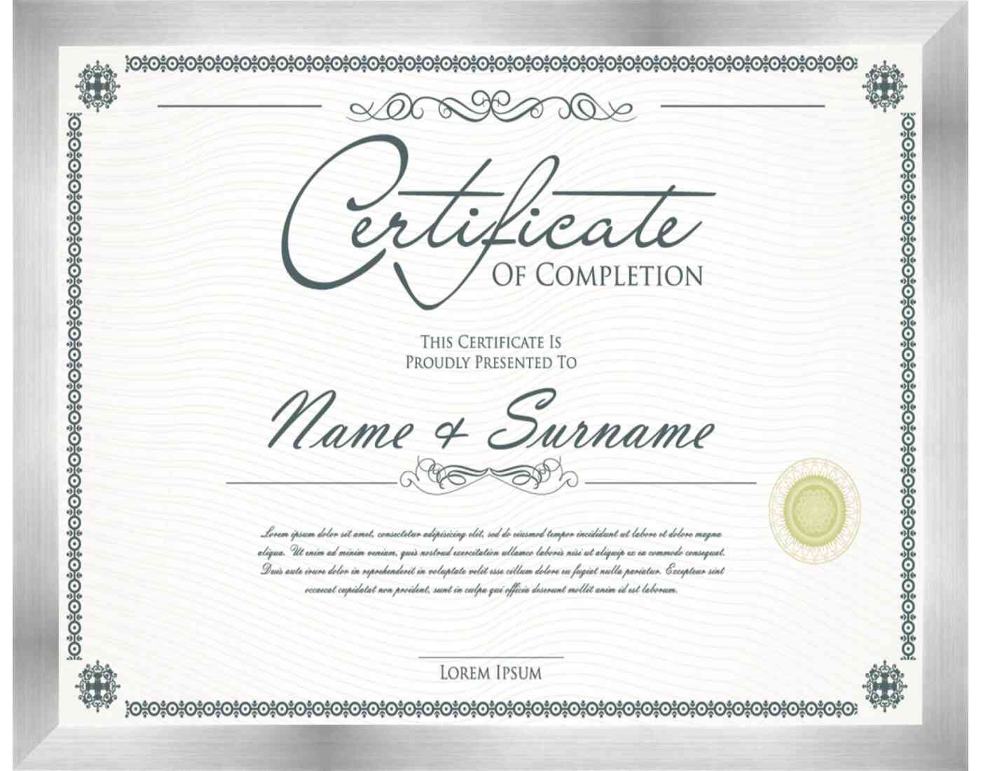 Pewter Frame for Certificates & Diplomas