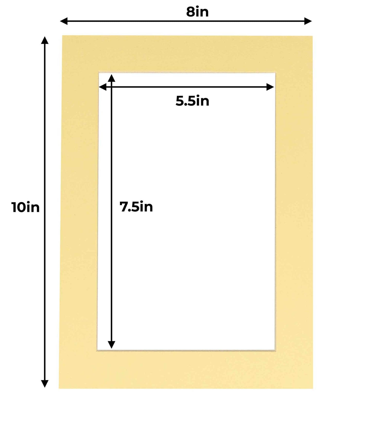 Pack of 25 Soft Yellow Precut Acid-Free Matboards