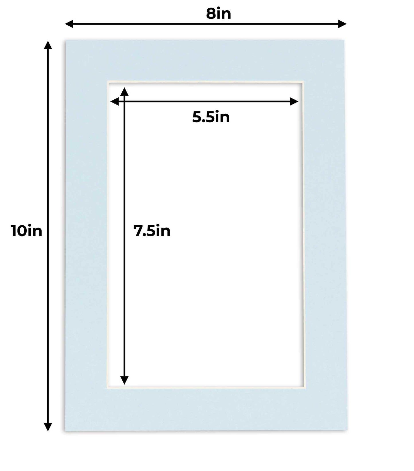 Pack of 10 Baby Blue Precut Acid-Free Matboards