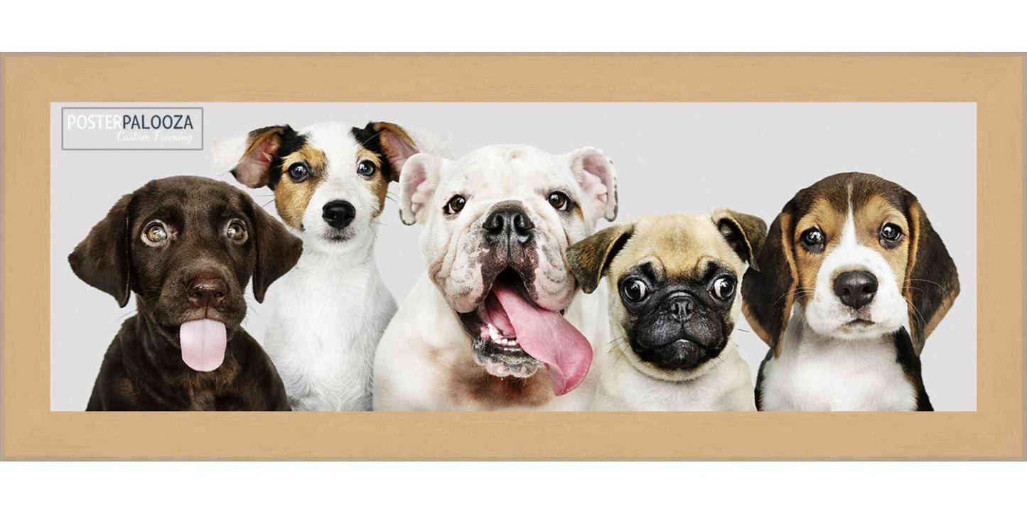 Natural Frame With White Mat for Jigsaw Puzzles