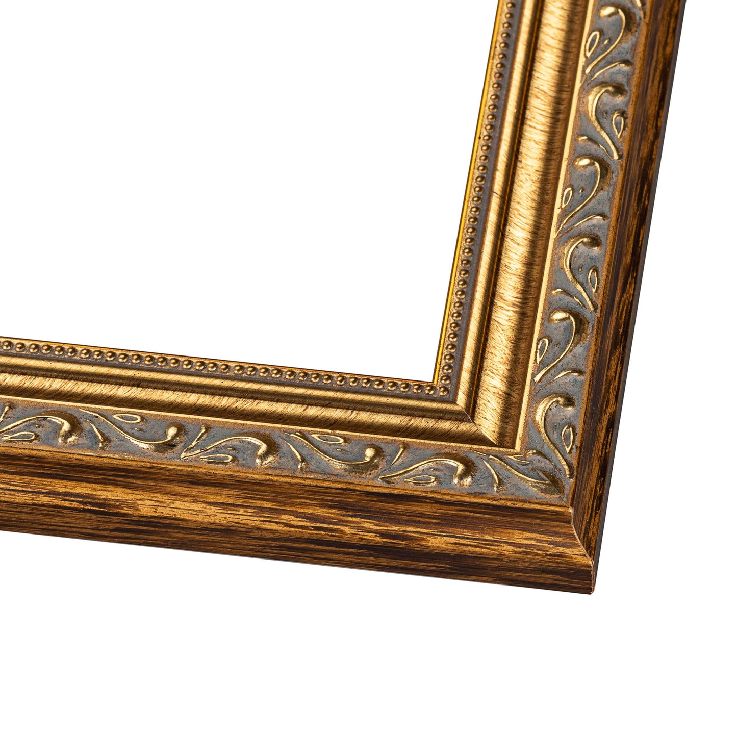 Frame with Mat - Antique Gold 11x14 Frame Wood Made to Display Print or Poster Measuring 8 x 10 Inches with Black Photo Mat