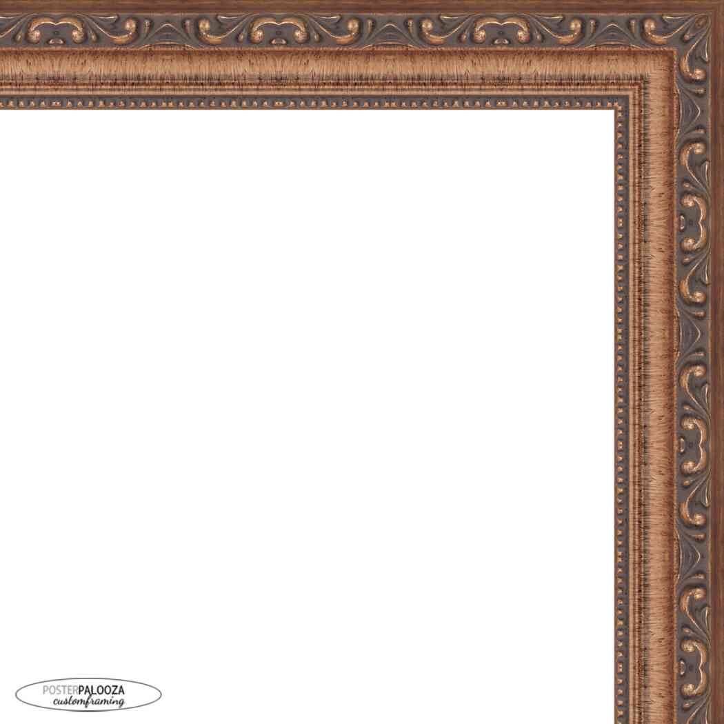 Frame with Mat - Antique Gold 11x14 Frame Wood Made to Display Print or Poster Measuring 8 x 10 Inches with Black Photo Mat