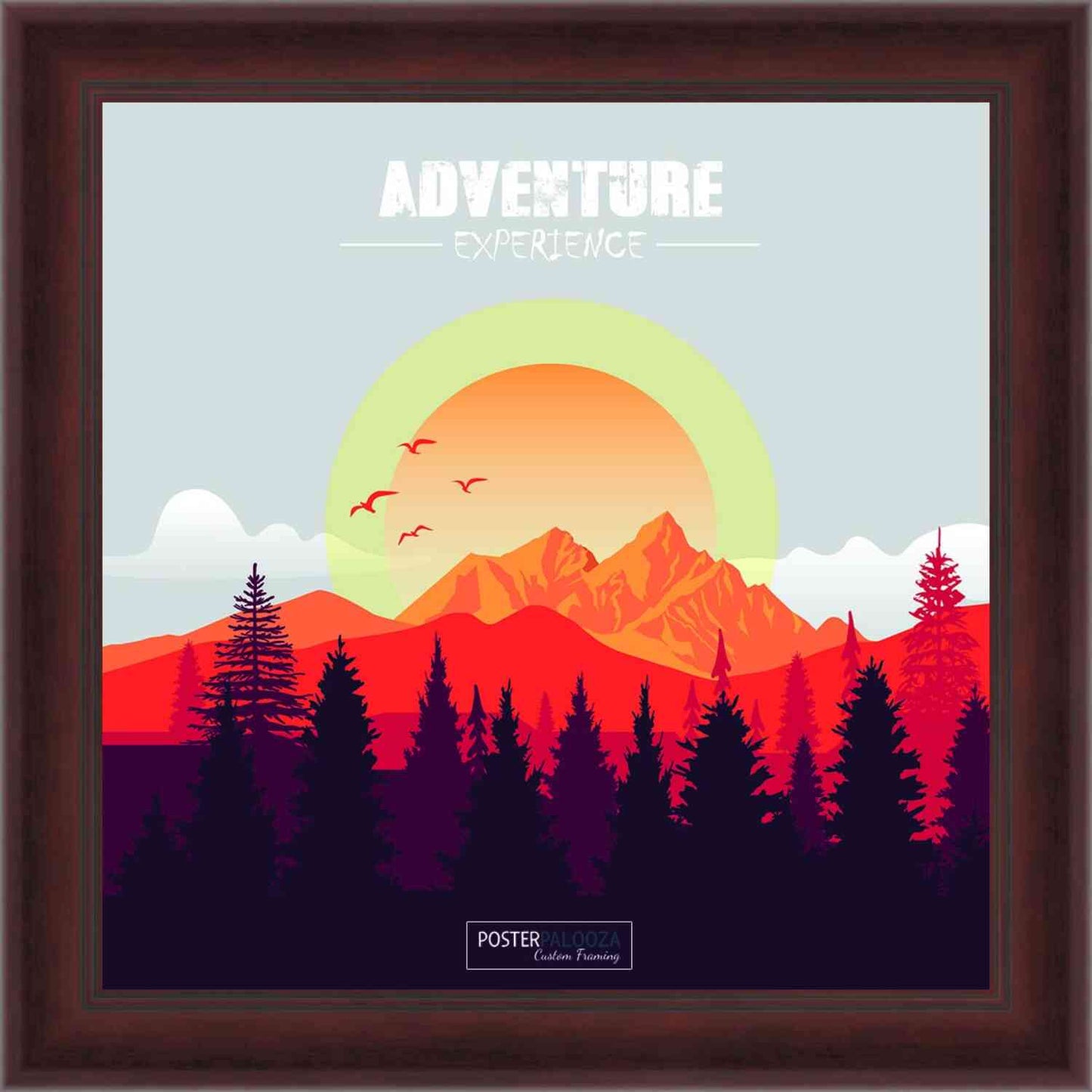 Contemporary Mahogany Movie Poster Frame (Style 5)