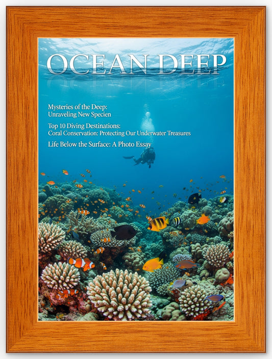 Honey Oak Magazine Shadowbox Frame