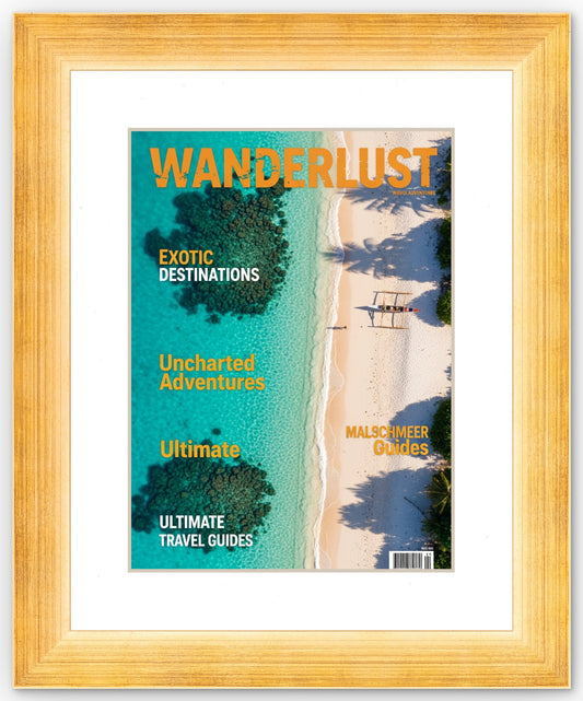 Gold Magazine Shadowbox Frame with White Mat