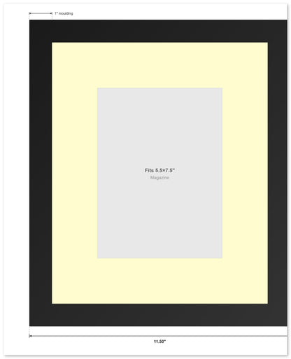 Stainless Silver Magazine Shadowbox Frame with Dark Red Mat