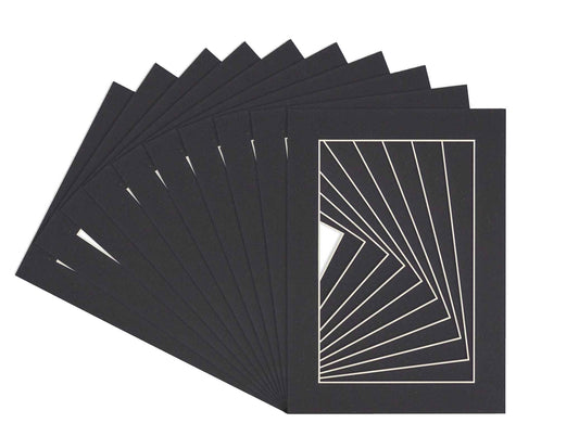Pack of 25 Black Precut Acid-Free Matboards
