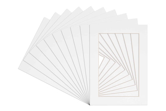 Pack of 25 White Precut Acid-Free Matboards