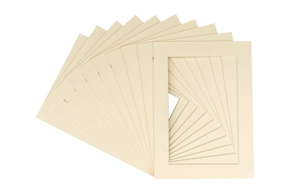 Pack of 10 Textured Cream Precut Acid-Free Matboards