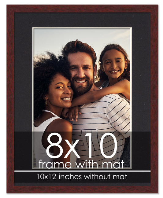 Brown Frame With Black Mat modern wood picture frame