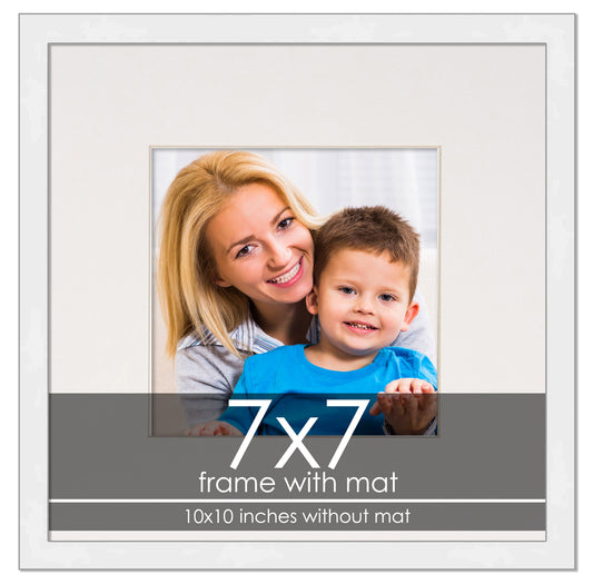 White Frame With White Mat modern wood picture frame