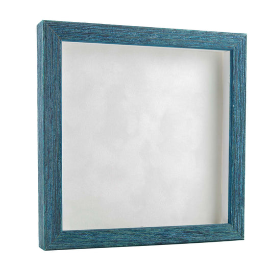 Blue distressed shadow box frame