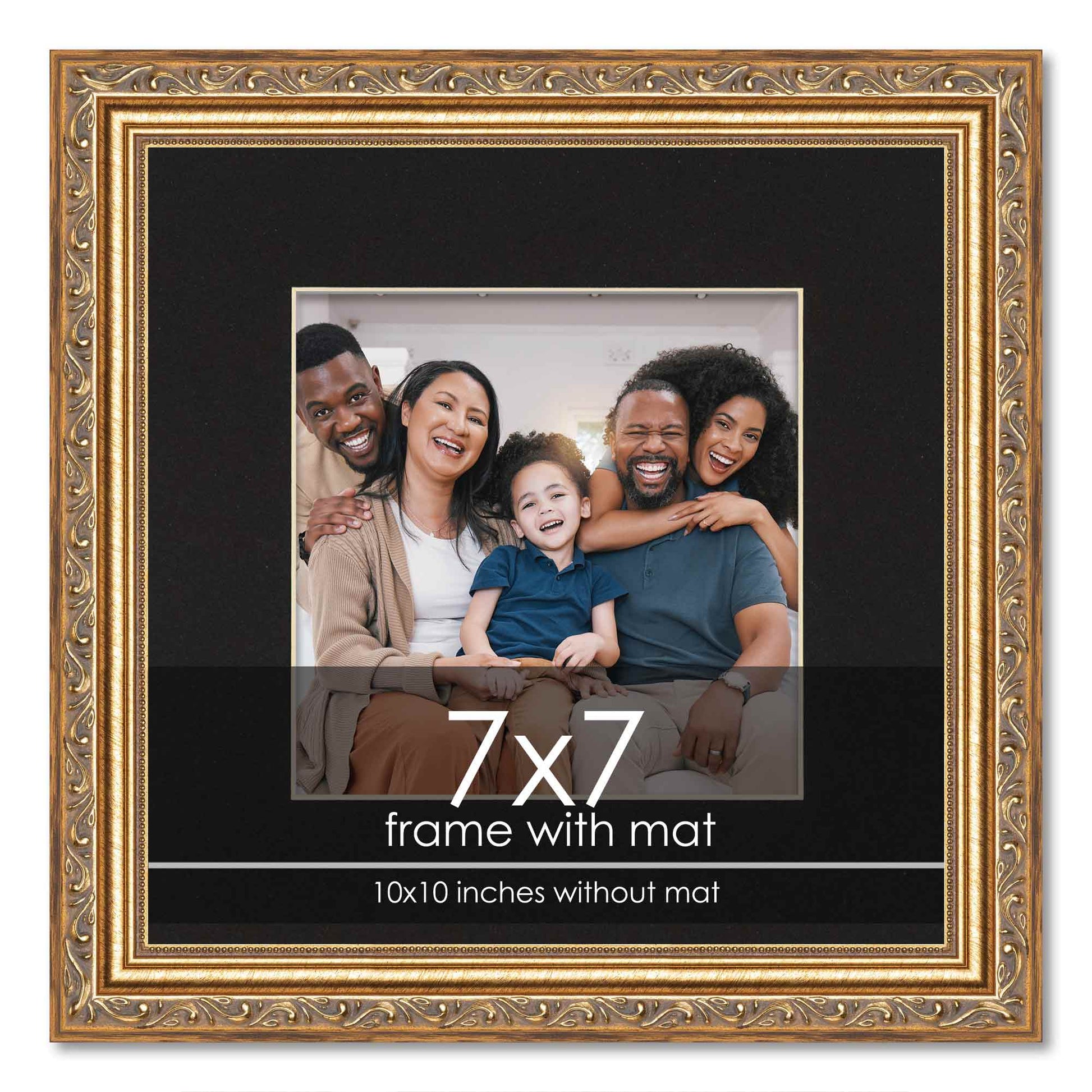 Antique Gold Frame With Black Mat ornate wood picture frame