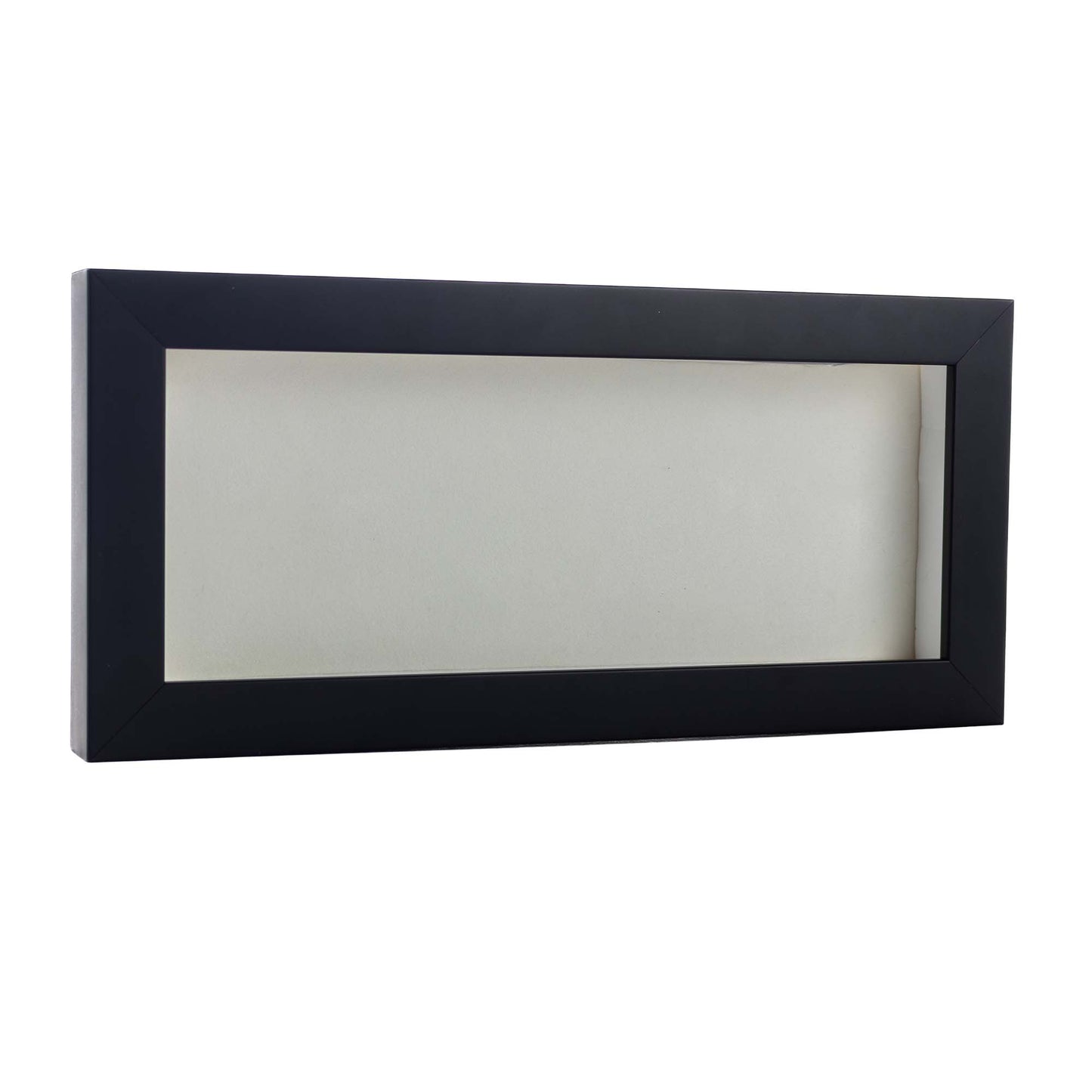 Matte Black Magazine Shadowbox Frame with Black Mat