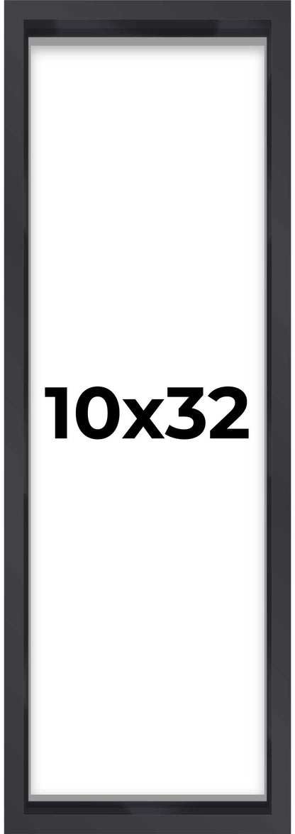 Matte Black Magazine Shadowbox Frame with Black Mat