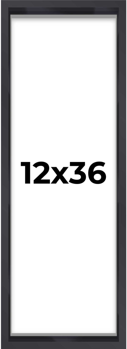 Matte Black Magazine Shadowbox Frame with Black Mat