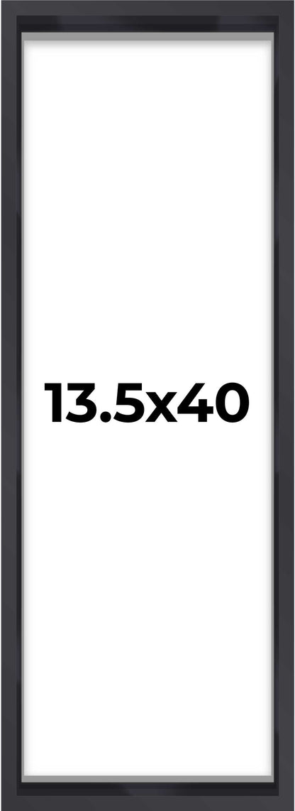 Matte Black Magazine Shadowbox Frame with Dark Gray Mat