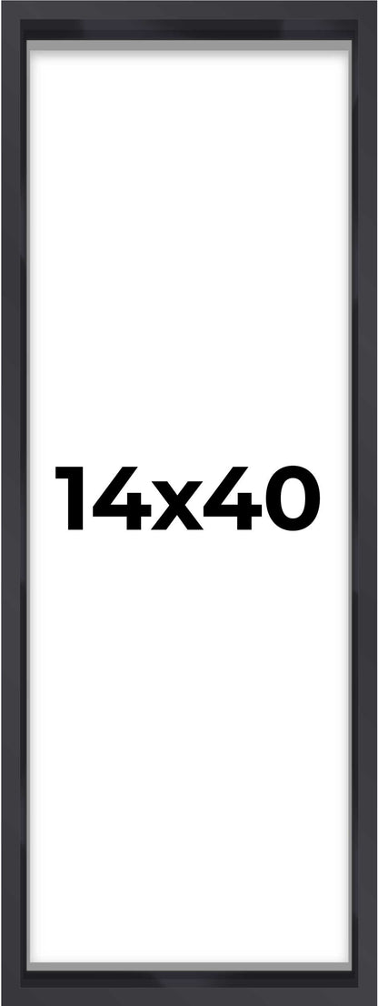 Matte Black Magazine Shadowbox Frame with Black Mat