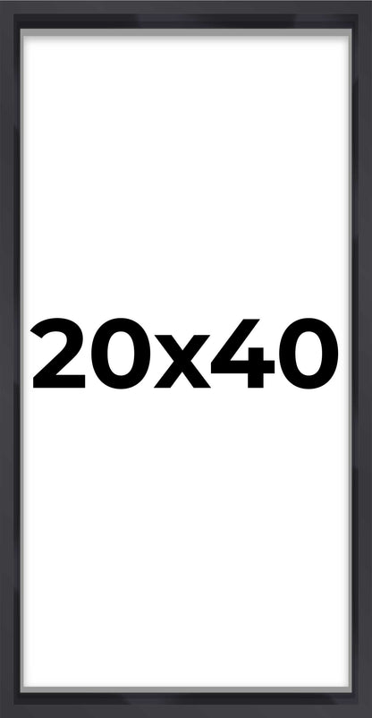 Matte Black Magazine Shadowbox Frame with Dark Gray Mat