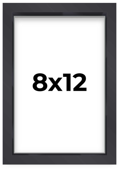 2" Deep Black Shadow Box Frame With White Acid-Free Backing