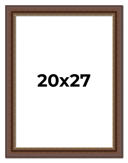 Copper traditional wood picture frame, view 5