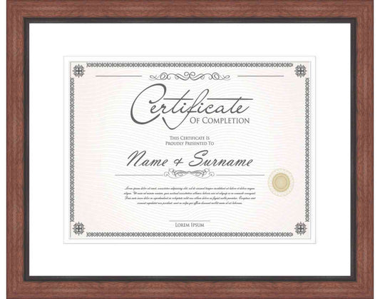 Mahogany Frame for Diplomas & Certificates