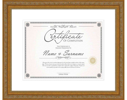 Antique Gold Frame for Diplomas & Certificates