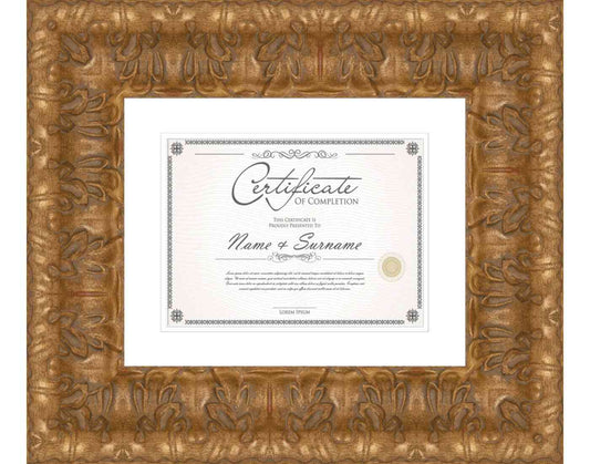Antique Gold Frame for Diplomas & Certificates