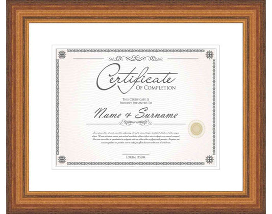 Gold Frame for Diplomas & Certificates