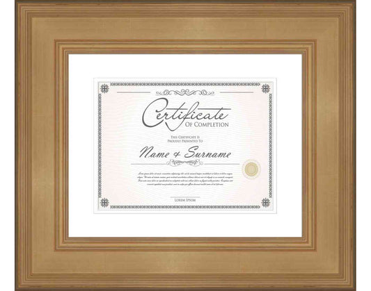 Gold Frame for Diplomas & Certificates