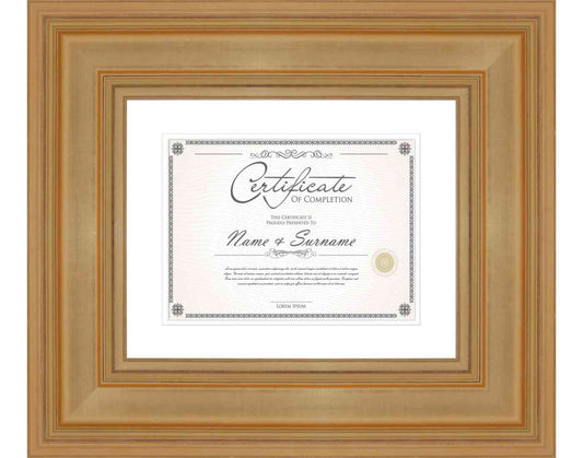 Gold Frame for Diplomas & Certificates