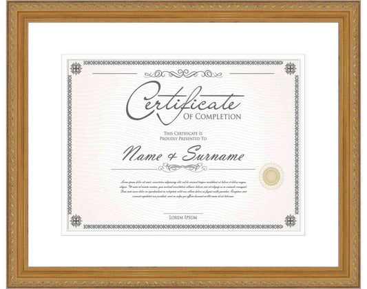 Antique Gold Frame for Certificates & Diplomas
