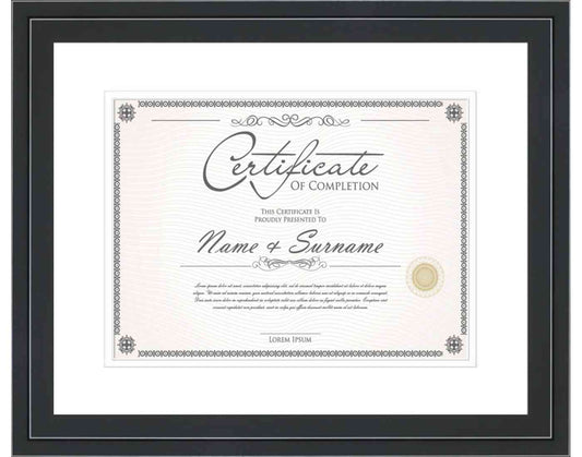 Black Frame for Certificates & Diplomas