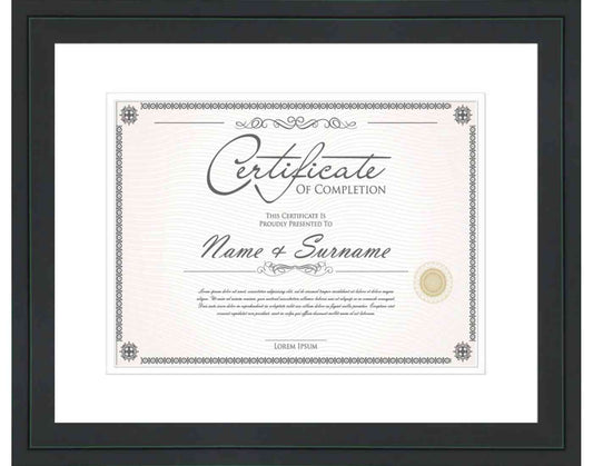 Black Frame for Certificates & Diplomas