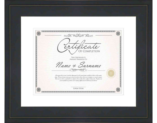 Black Frame for Certificates & Diplomas