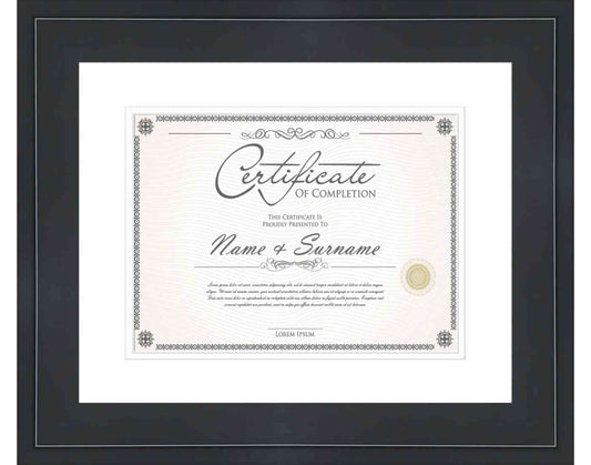 Black Frame for Certificates & Diplomas